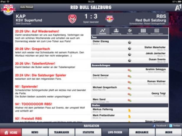 Red Bull Salzburg beruft iPad-App ins Team