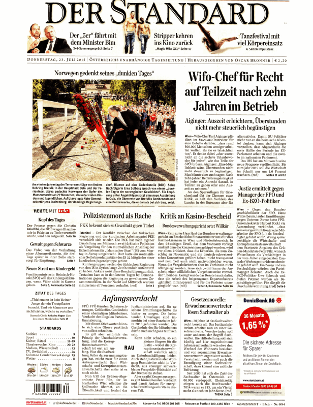 Titelseiten vom 23.07.2015