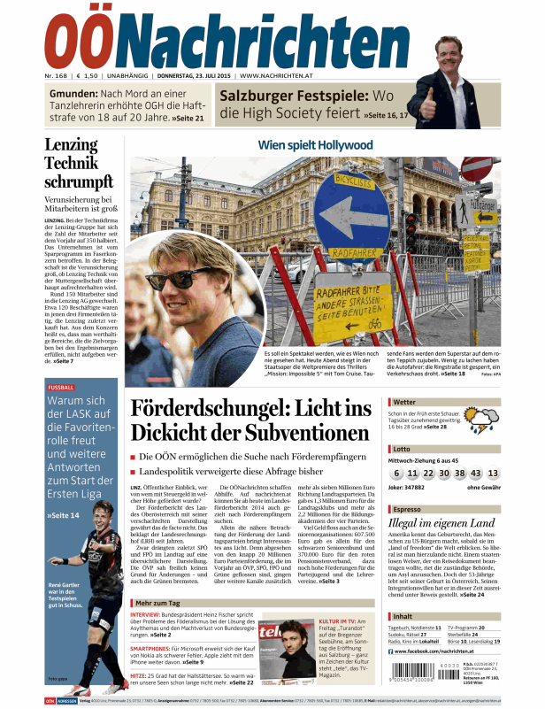Titelseiten vom 23.07.2015