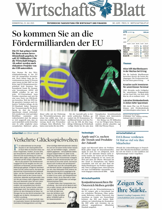 Titelseiten vom 23.07.2015