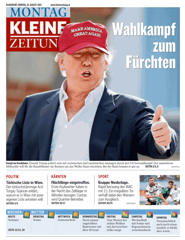Titelseiten vom 10.08.2015