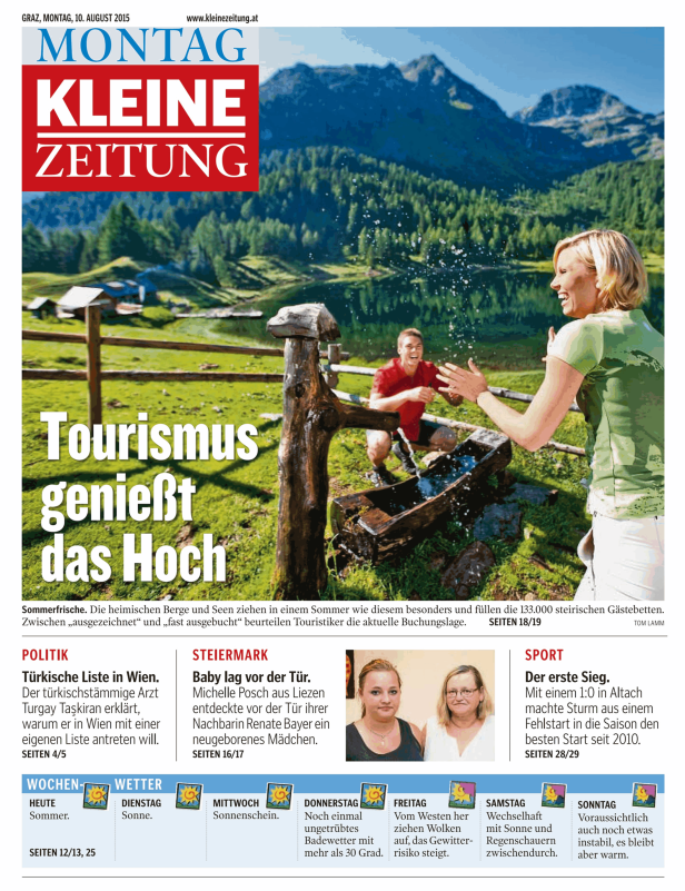 Titelseiten vom 10.08.2015