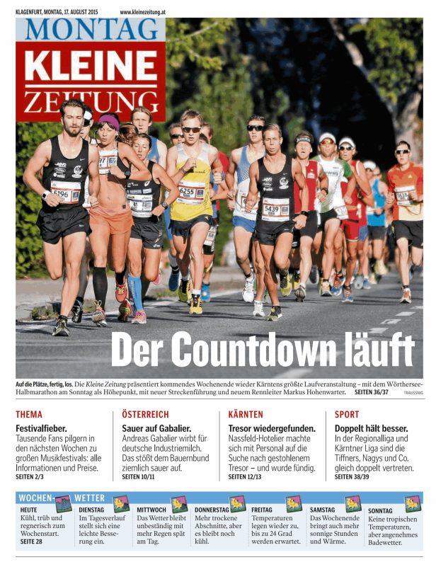 Eine Gruppe von Läufern beim Wörthersee-Halbmarathon in Kärnten.