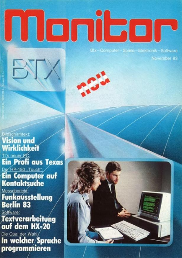 Monitor - Bohmann Verlag - Erstausgabe 1983 Das Cover der Zeitschrift „Monitor“ vom November 1983 mit dem Thema BTX, Computer, Spiele, Elektronik und Software.