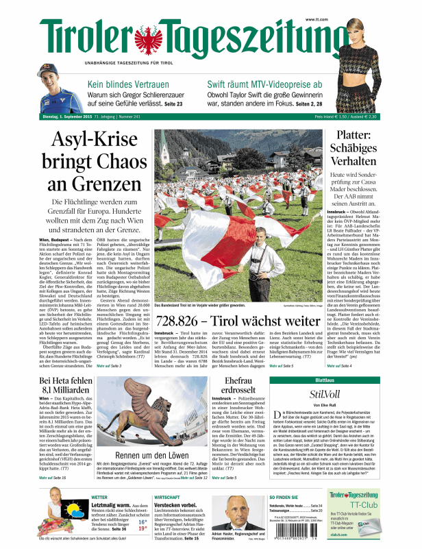 Titelseiten vom 01.09.2015