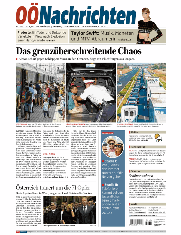 Titelseiten vom 01.09.2015