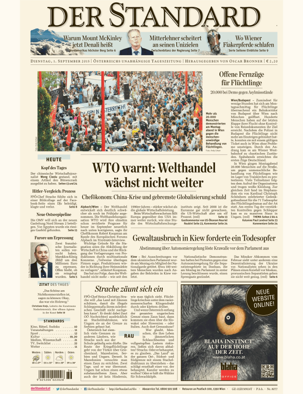 Titelseiten vom 01.09.2015