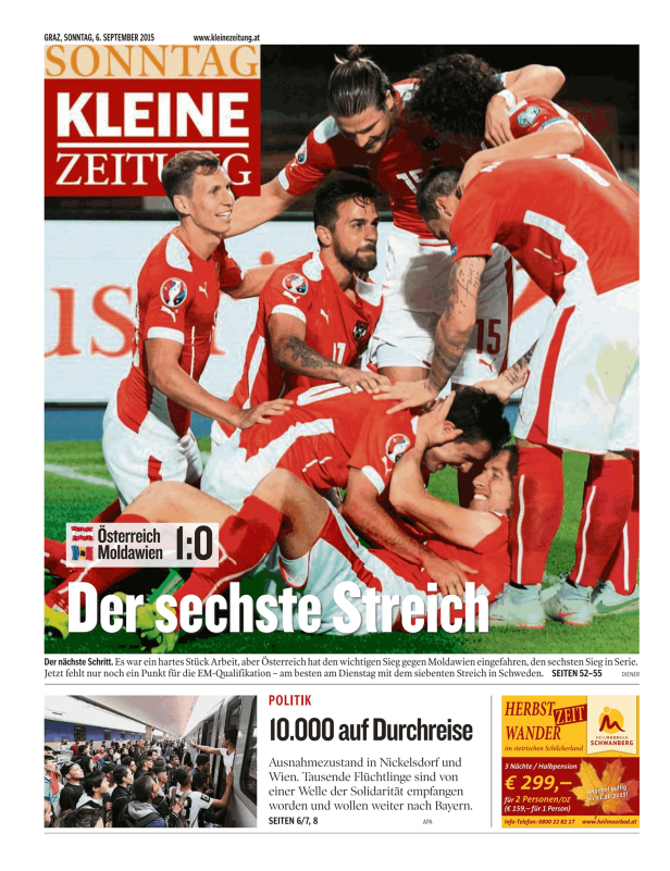 Titelseiten vom 06.09.2015