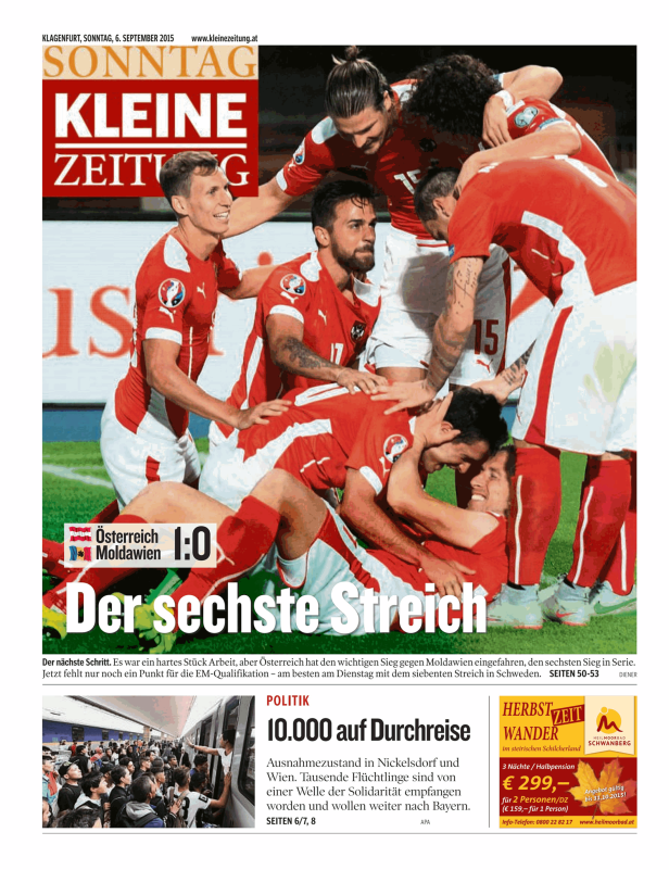 Titelseiten vom 06.09.2015