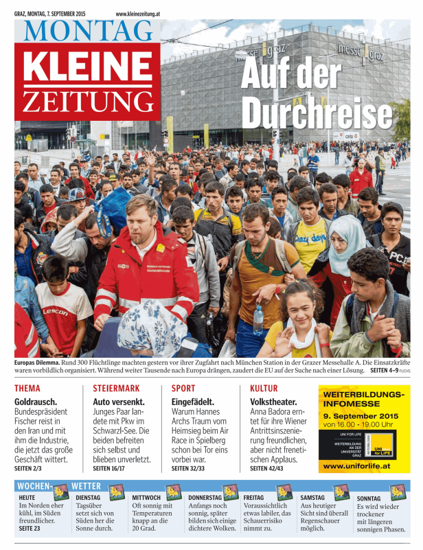 Titelseiten vom 07.09.2015