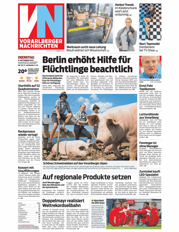 Titelseiten vom 08.09.2015