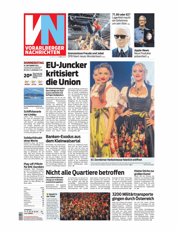 Zwei Frauen in Tracht auf der 67. Dornbirner Herbstmesse.