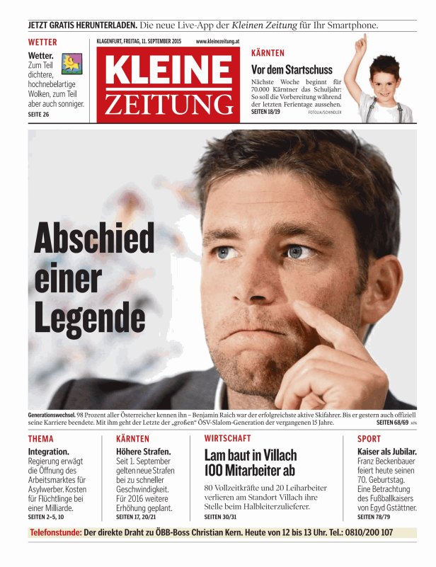Benjamin Raich, ein ehemaliger Skirennläufer, blickt nachdenklich zur Seite.