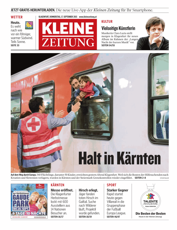Titelseiten vom 17.09.2015