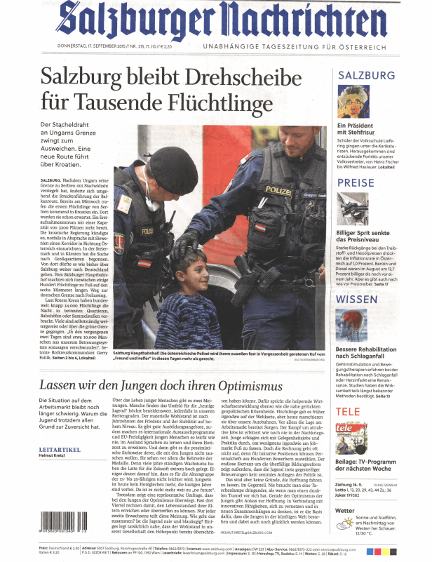 Titelseiten vom 17.09.2015