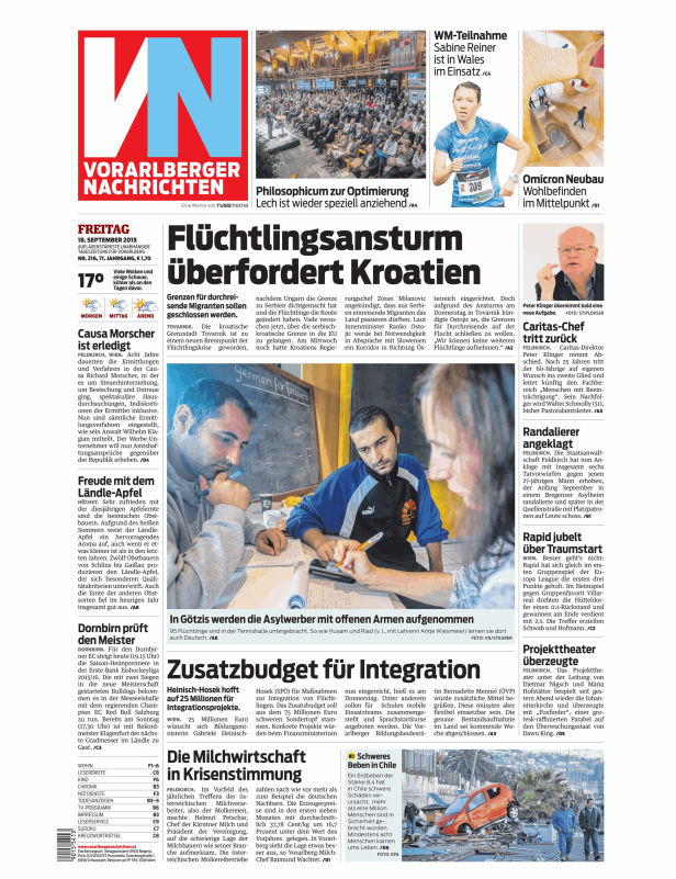 Titelseiten vom 18.09.2015