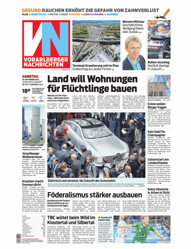 Titelseiten vom 19.09.2015