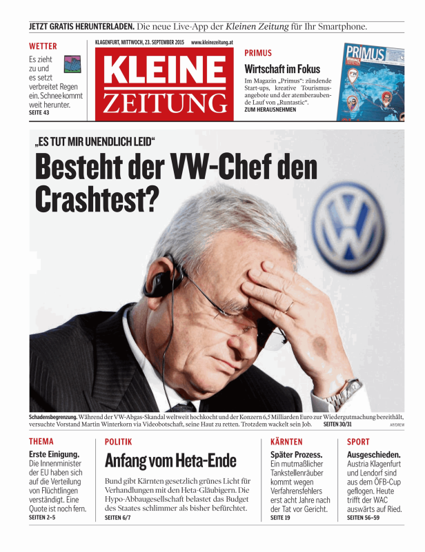 Martin Winterkorn, der damalige VW-Chef, während des VW-Abgasskandals.