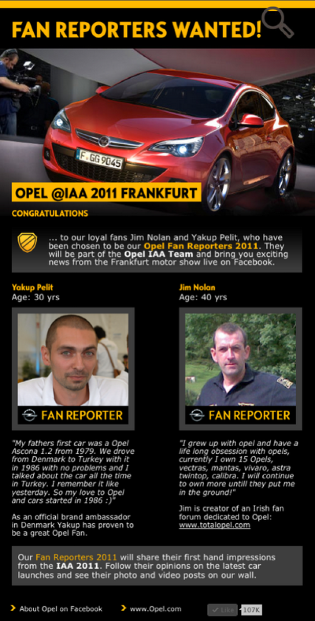 Opel - Facebook-Promotion - Fan Reporter - vi knallgrau