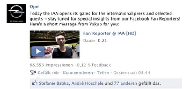 Opel - Facebook-Promotion - Fan Reporter - vi knallgrau