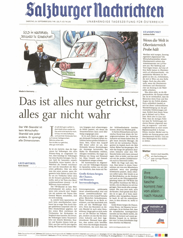 Titelseiten vom 26.09.2015