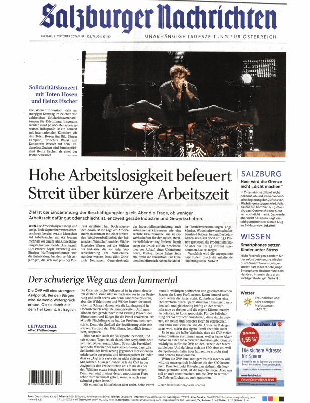 Titelseiten vom 02.10.2015