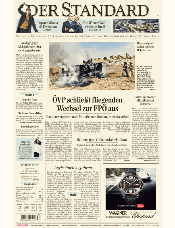 Titelseiten vom 02.10.2015