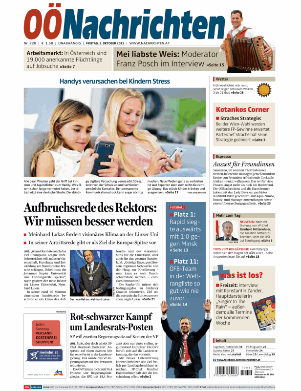 Titelseiten vom 02.10.2015