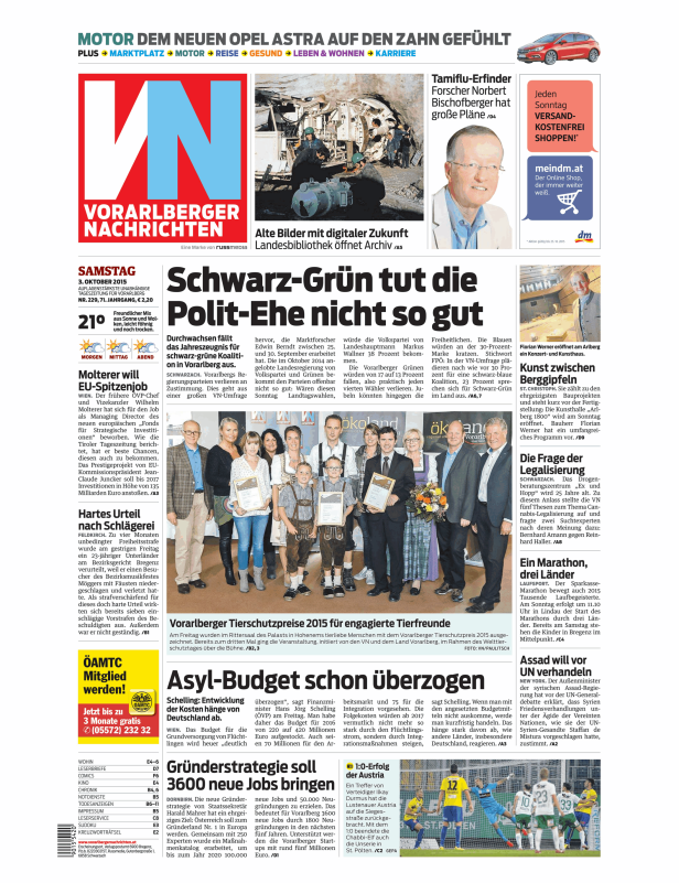 Titelseiten vom 03.10.2015