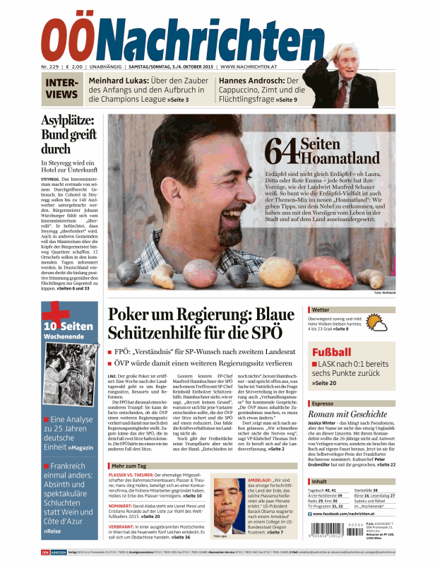 Titelseiten vom 03.10.2015