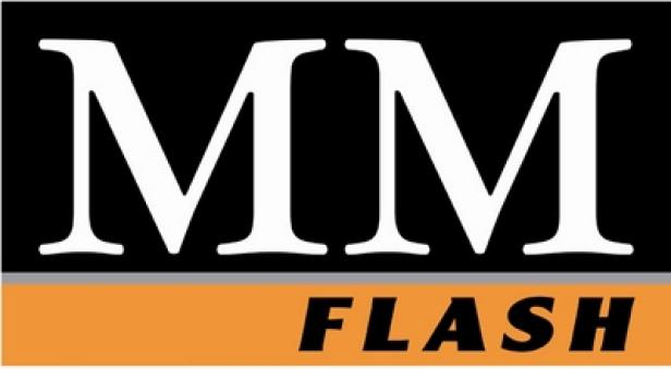 MM flash - Logo - MedienManager - Albatros Media Das Logo von MM Flash mit zwei großen weißen „M“ auf schwarzem Hintergrund und dem Wort „FLASH“ in Orange.