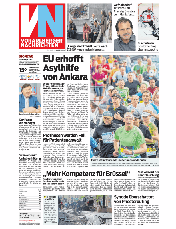 Titelseiten vom 05.10.2015