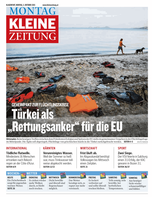 Titelseiten vom 05.10.2015
