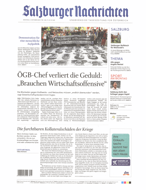 Titelseiten vom 05.10.2015