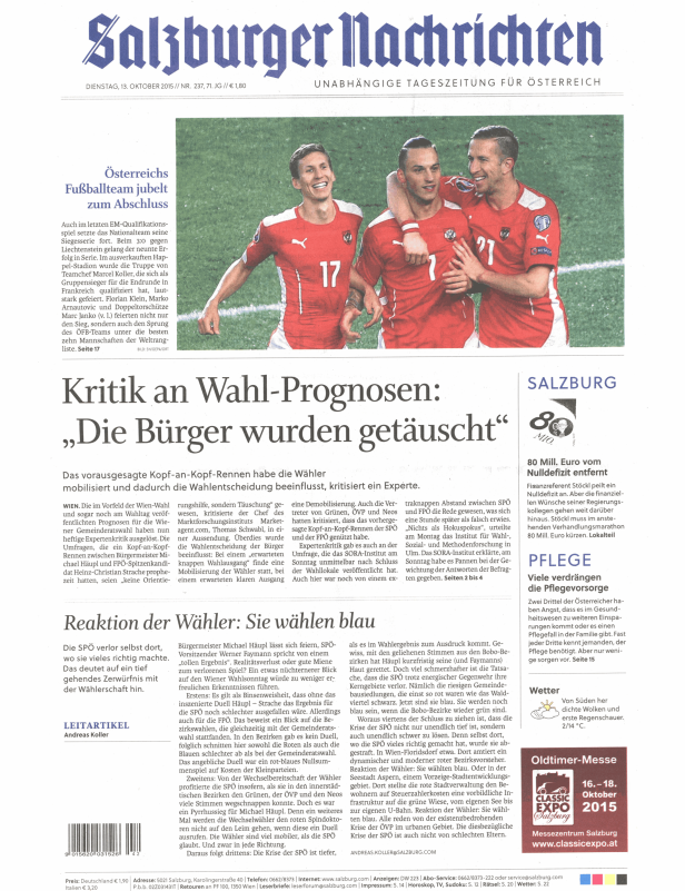 Jubelnde österreichische Fußballnationalspieler nach einem Spiel.