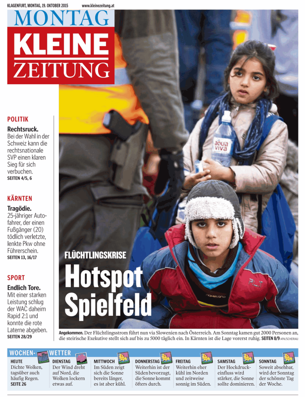 Titelseiten vom 19.10.2015