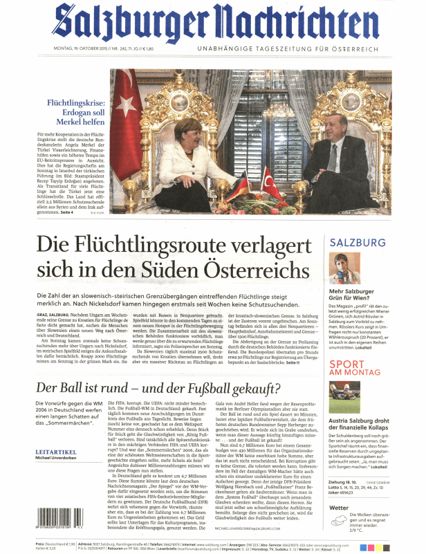 Titelseiten vom 19.10.2015