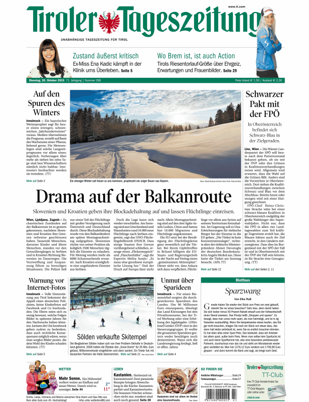 Titelseiten vom 20.10.2015