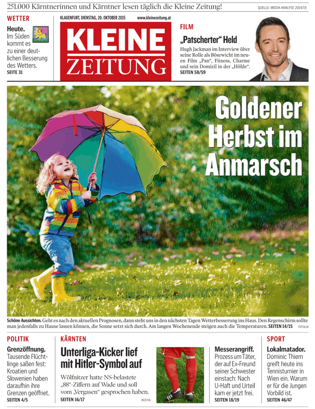 Titelseiten vom 20.10.2015