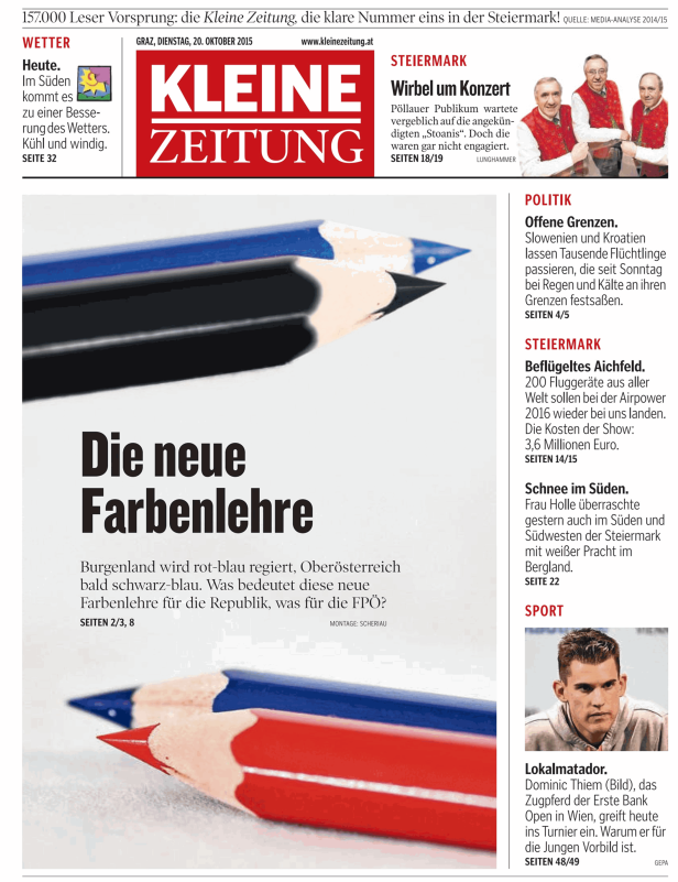 Titelseiten vom 20.10.2015