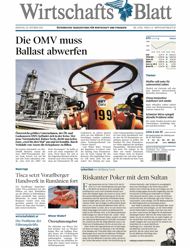 Titelseiten vom 20.10.2015