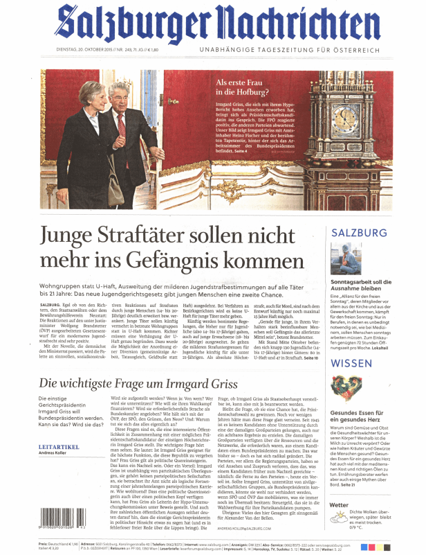 Titelseiten vom 20.10.2015