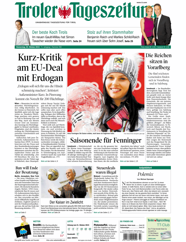 Anna Fenninger mit Skiausrüstung bei einem Ski-Event.