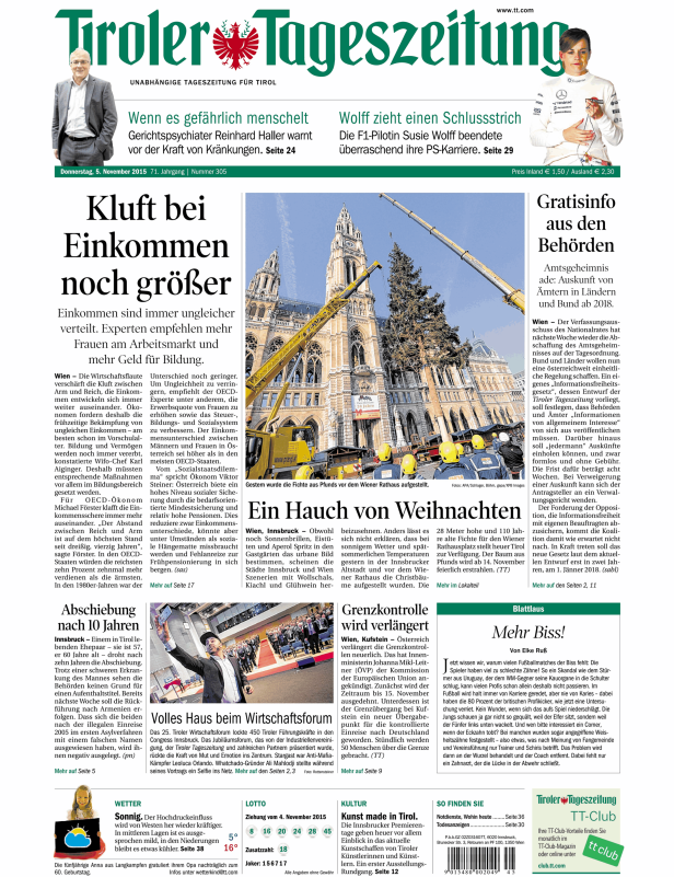 Titelseiten vom 05.11.2015