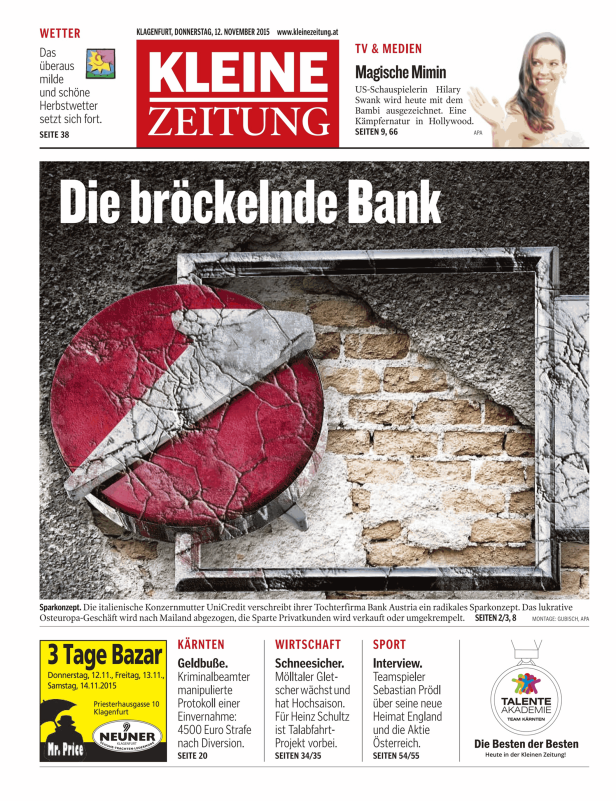 Titelseiten vom 12.11.2015