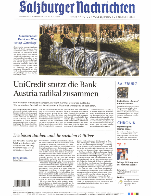 Titelseiten vom 12.11.2015