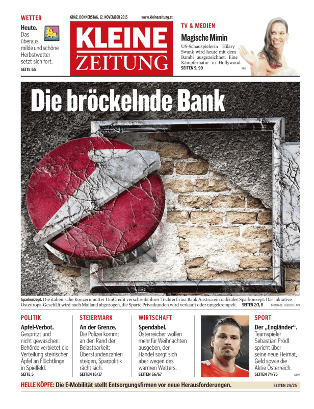 Titelseiten vom 12.11.2015