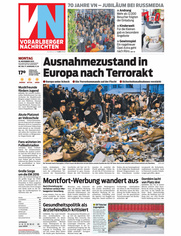 Menschen trauern in Paris nach den Terroranschlägen vom November 2015.