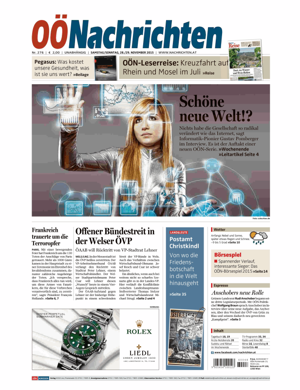 Titelseiten vom 28.11.2015