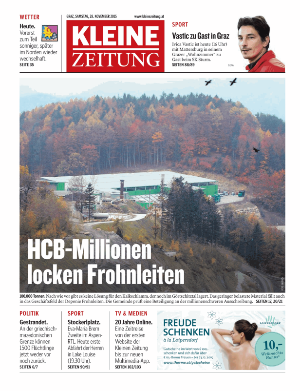 Titelseiten vom 28.11.2015